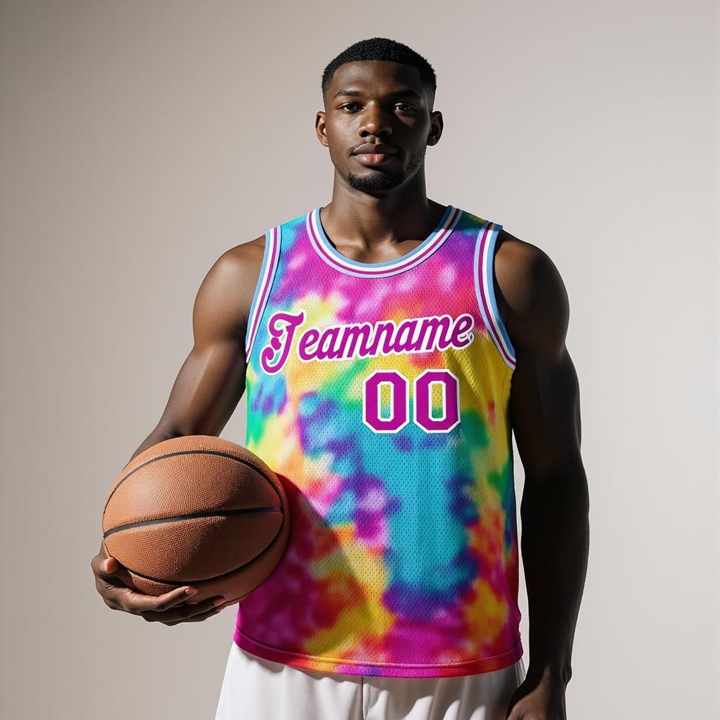 Custom Tie Dyes Purple & White Basketball City Edition Jersey