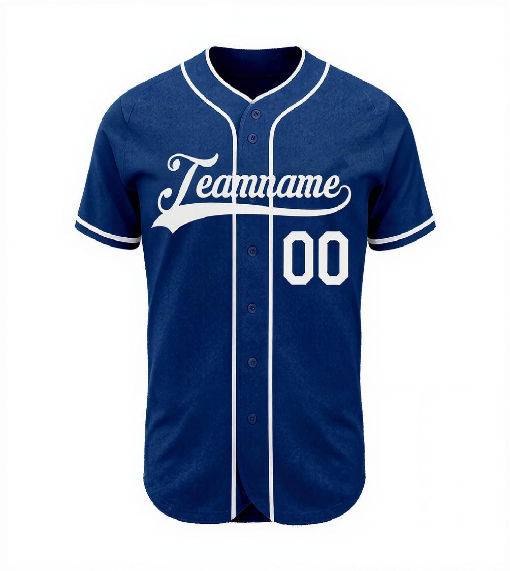Custom Royal & White Baseball Jersey