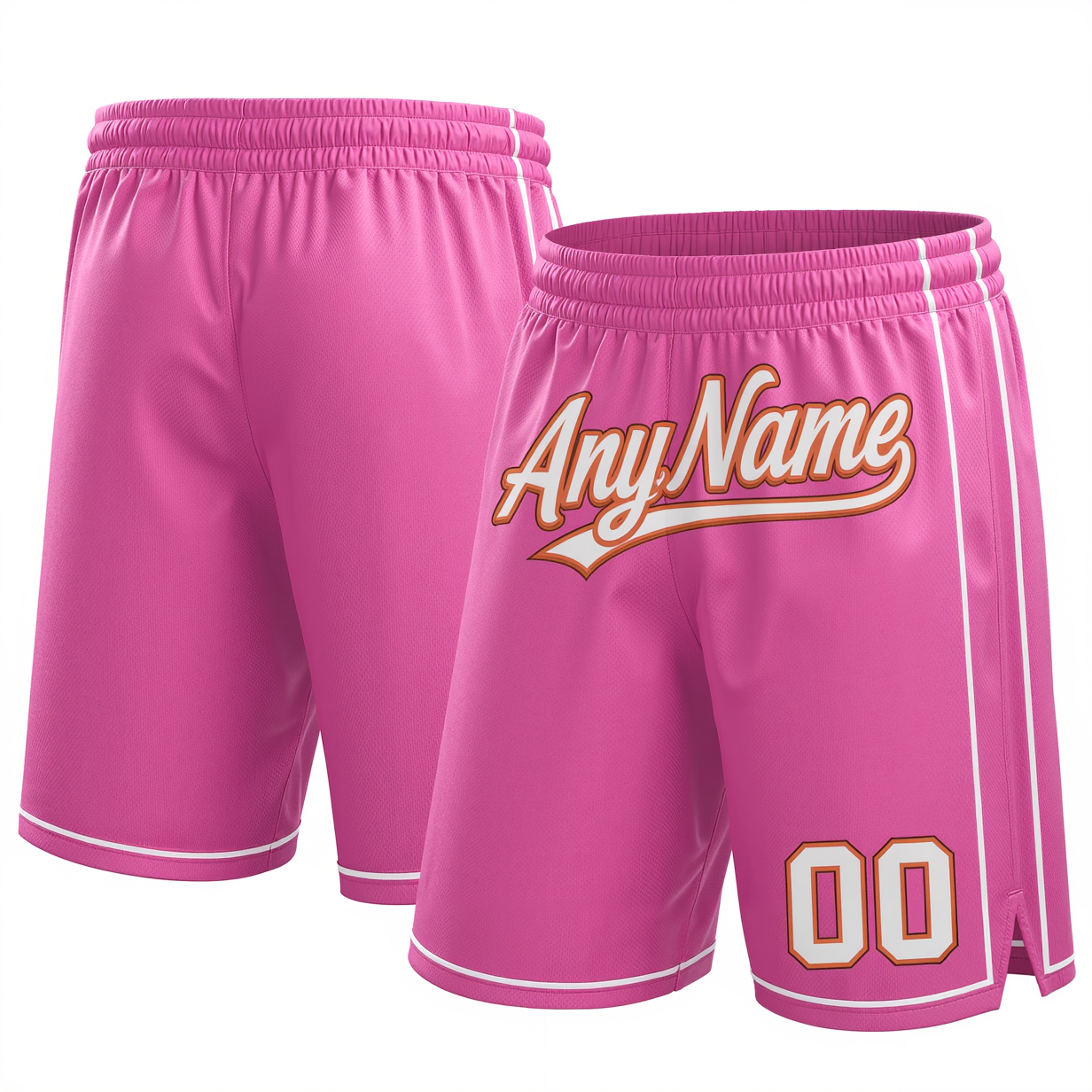 Custom Pink & White/Orange Shorts