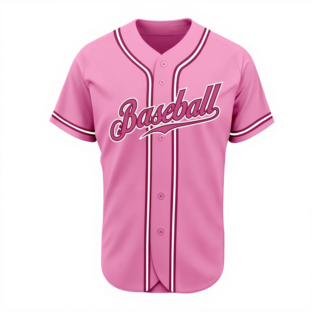 Custom Pink & White Baseball Jersey