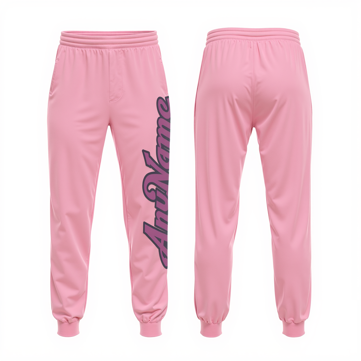 Custom Pink & Purple/Black Fleece Jogger Sweatpants