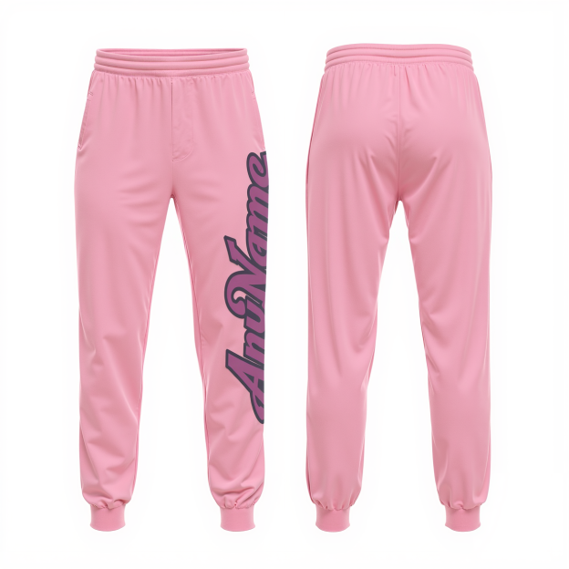 Custom Pink & Purple/Black Fleece Jogger Sweatpants