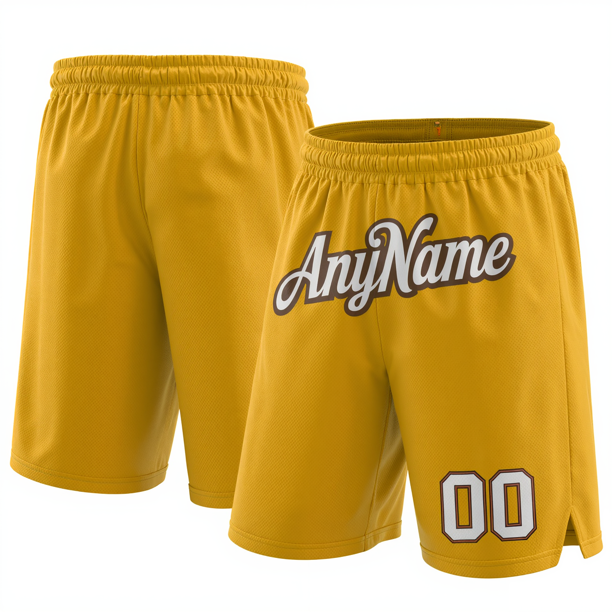 Custom Yellow & White/Brown Shorts
