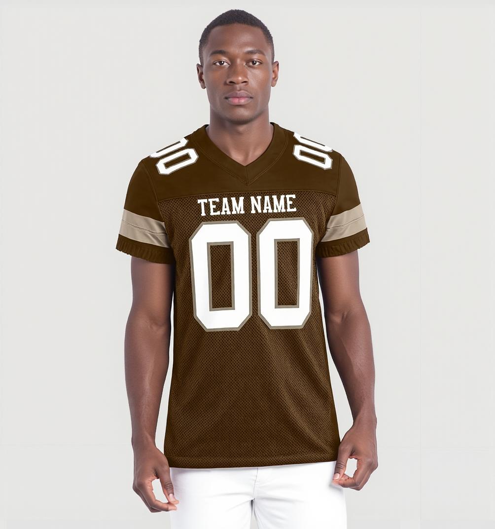 Custom Brown & White Football Jersey