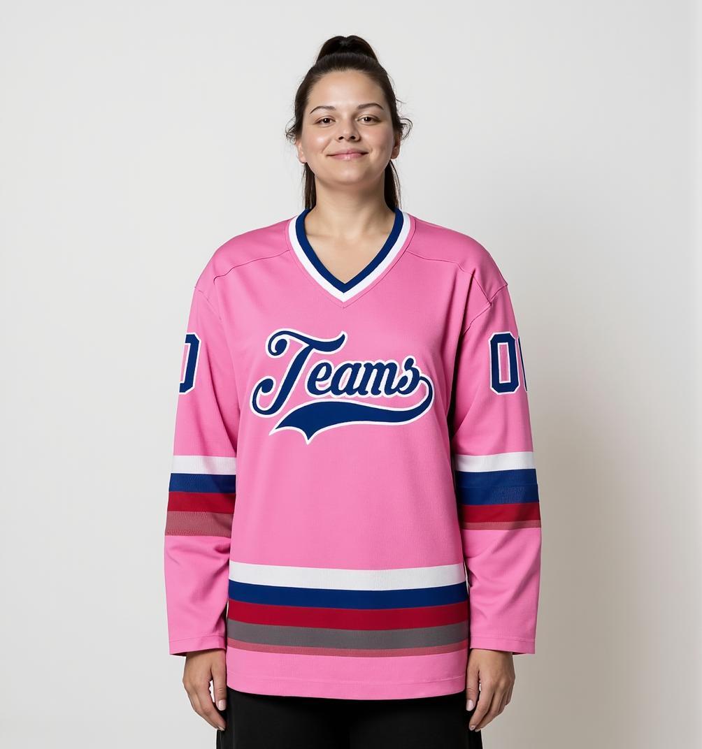 Custom Pink & Navy Hockey Jersey