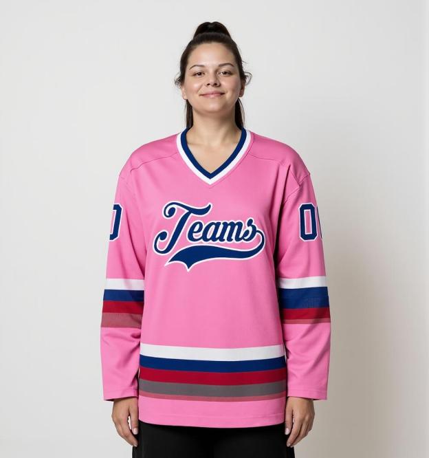Custom Pink & Navy Hockey Jersey