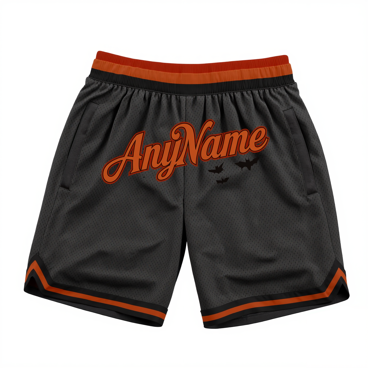 Custom Black & Orange/Red Throwback Shorts