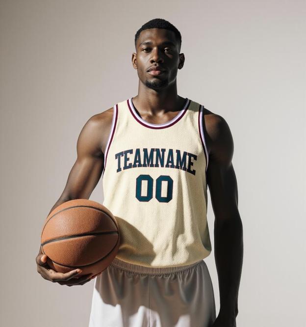 Custom Cream & Teal/Purple Basketball Throwback Jersey