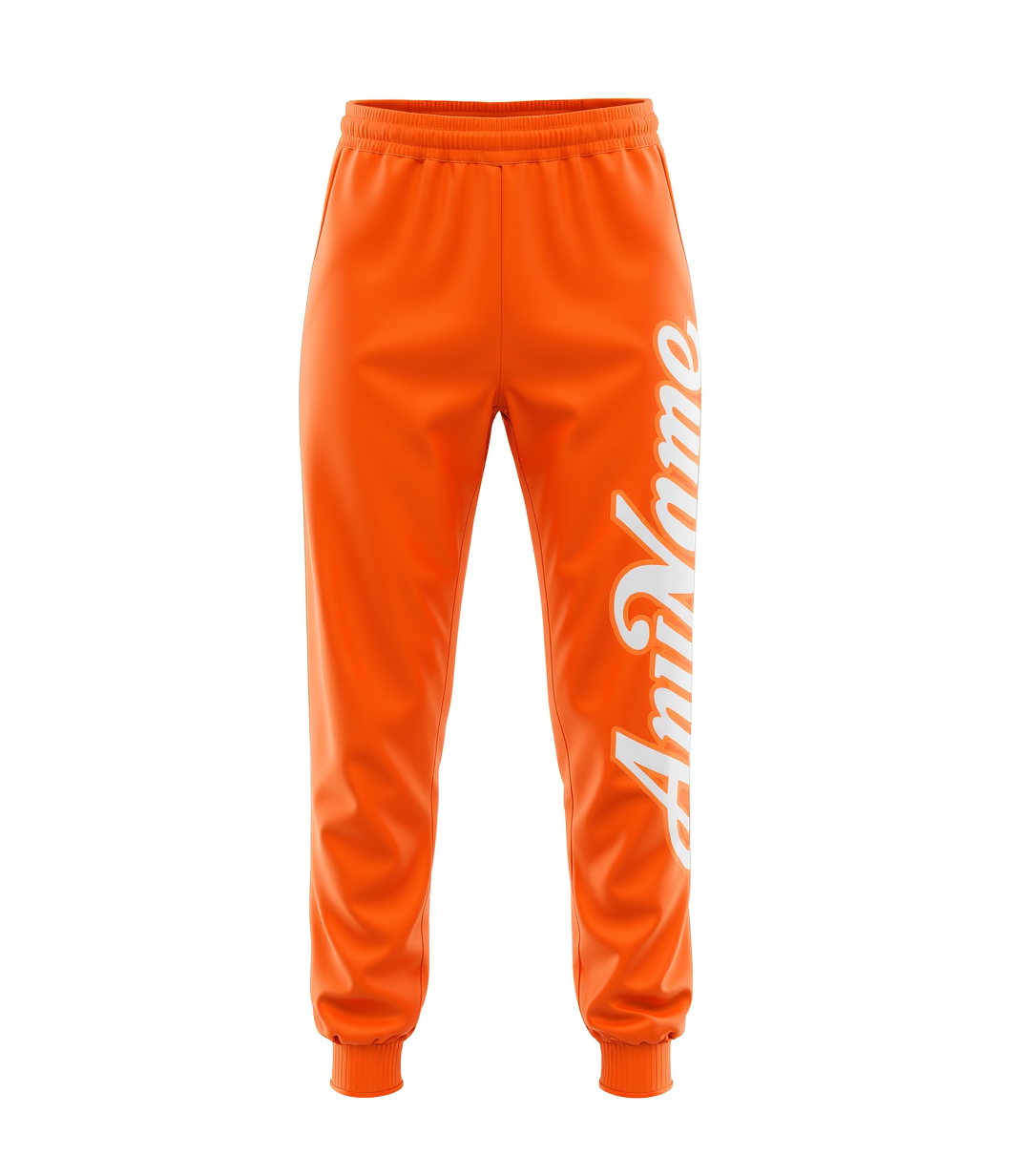 Custom Orange & White Fleece Jogger Sweatpants