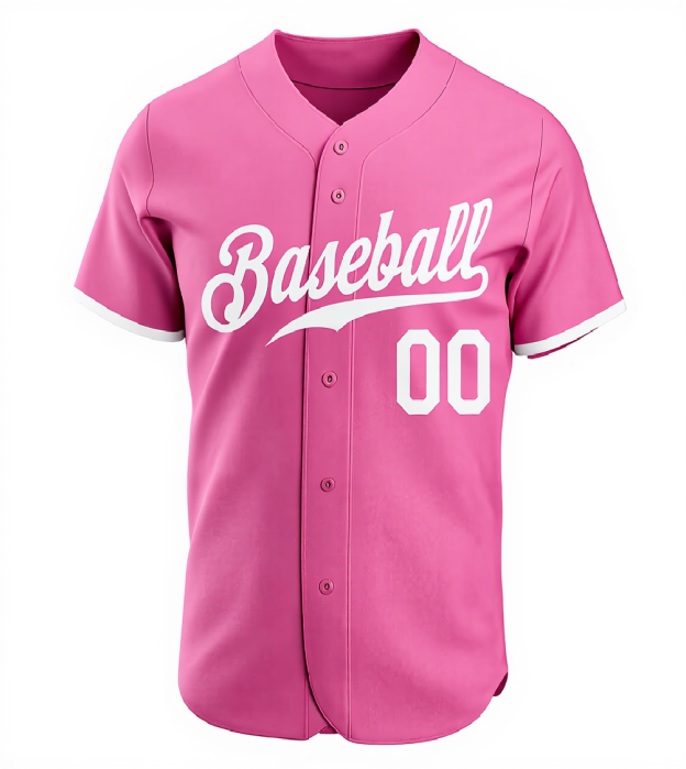 Custom Pink & White Baseball Jersey