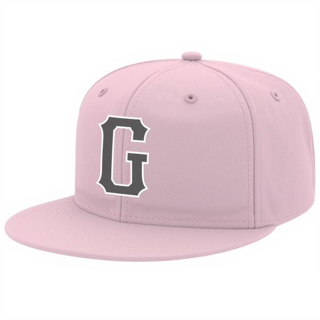 Custom Pink & Navy/White Stitched Adjustable Snapback Hat
