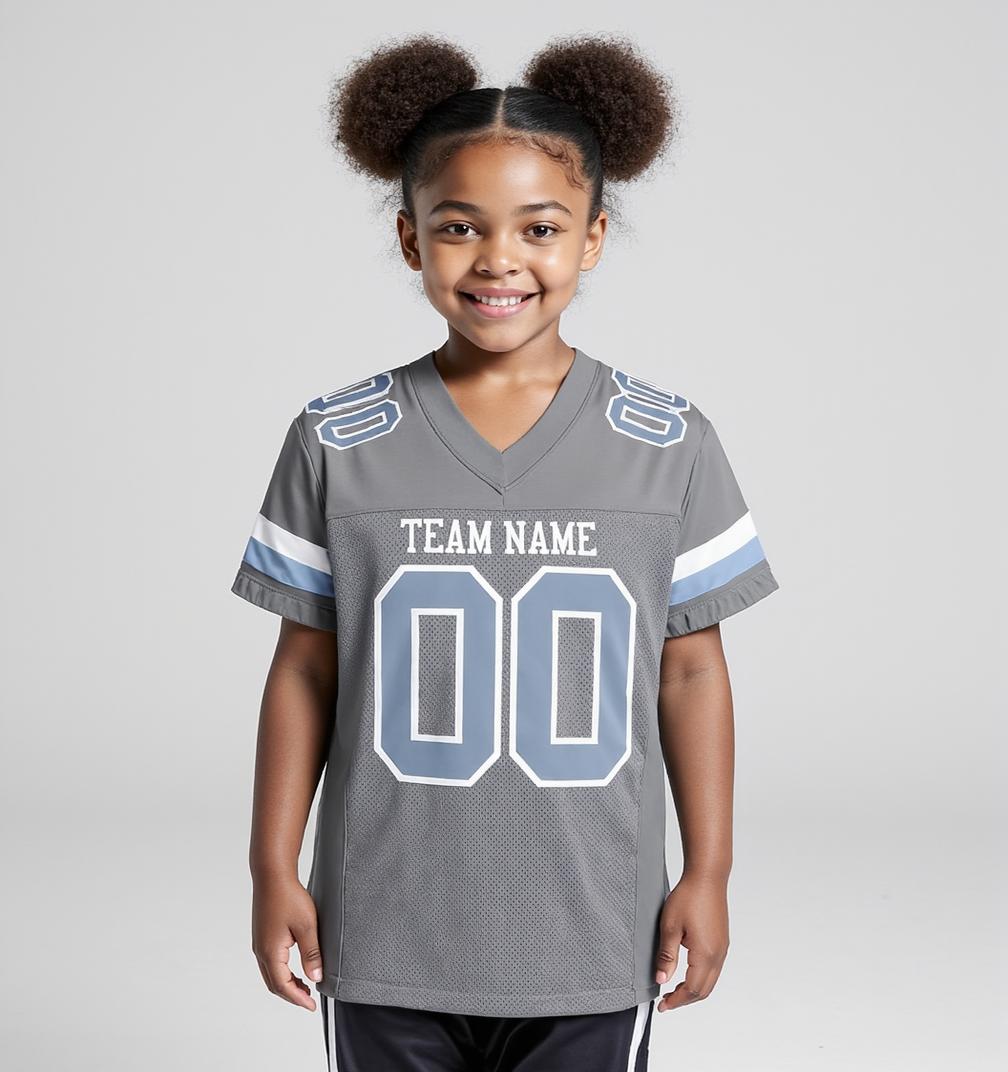 Custom Grey & White Football Jersey