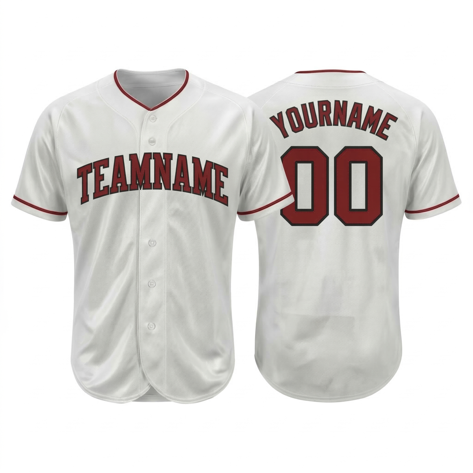 Custom White & Red/Black Classic Fashion Baseball Jersey