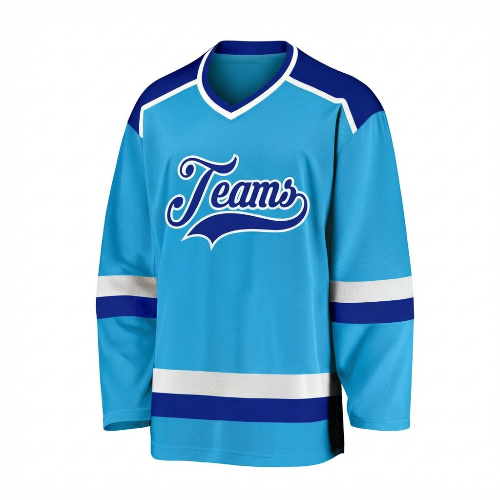 Custom Blue & Royal/White Hockey Jersey