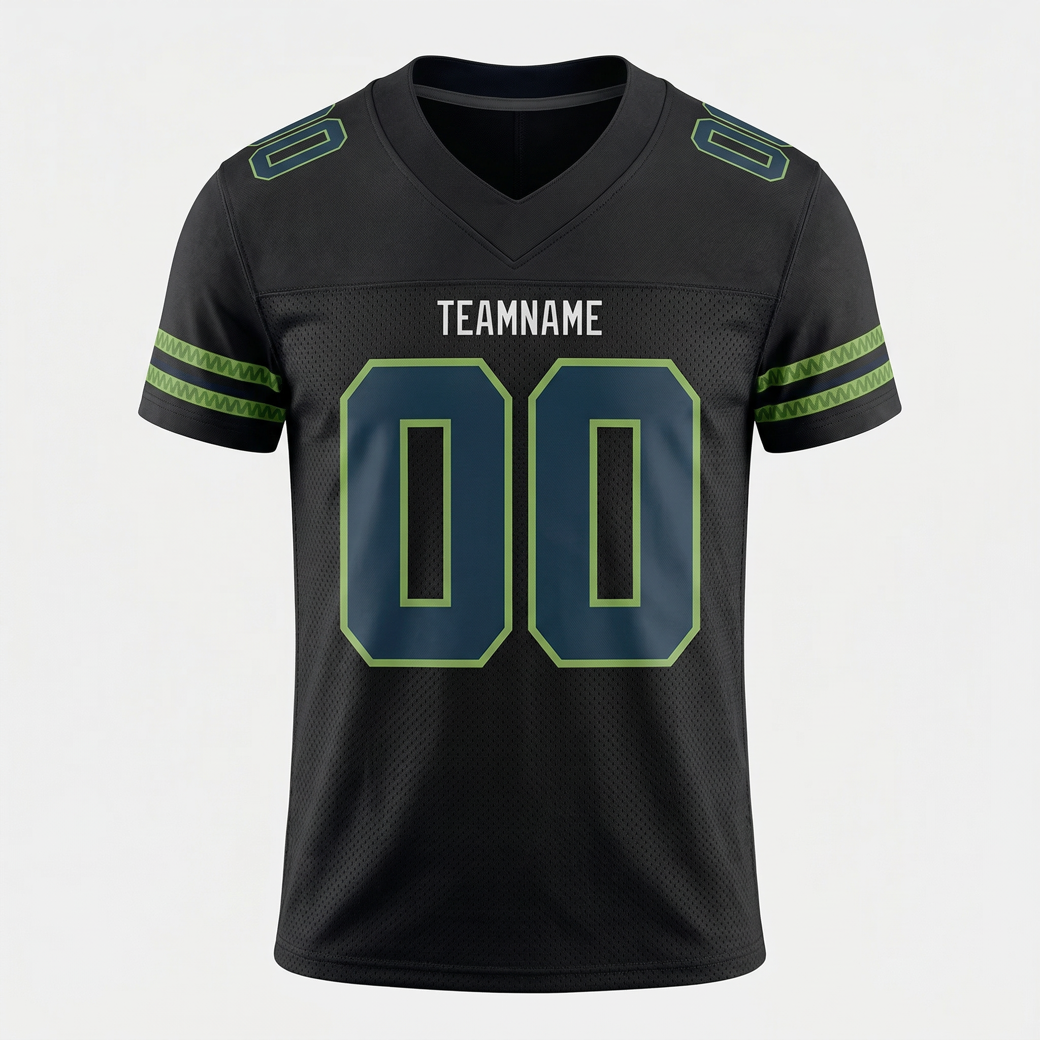 Custom Black & Royal/Green Football Jersey