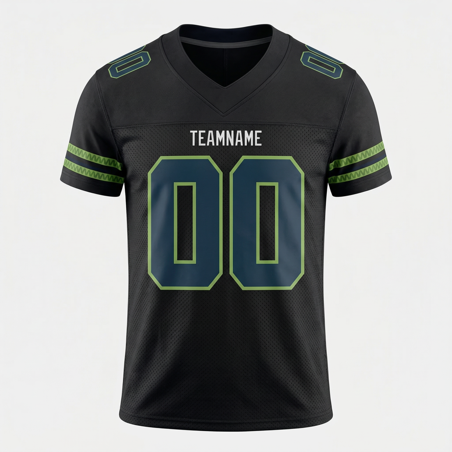Custom Black & Royal/Green Football Jersey