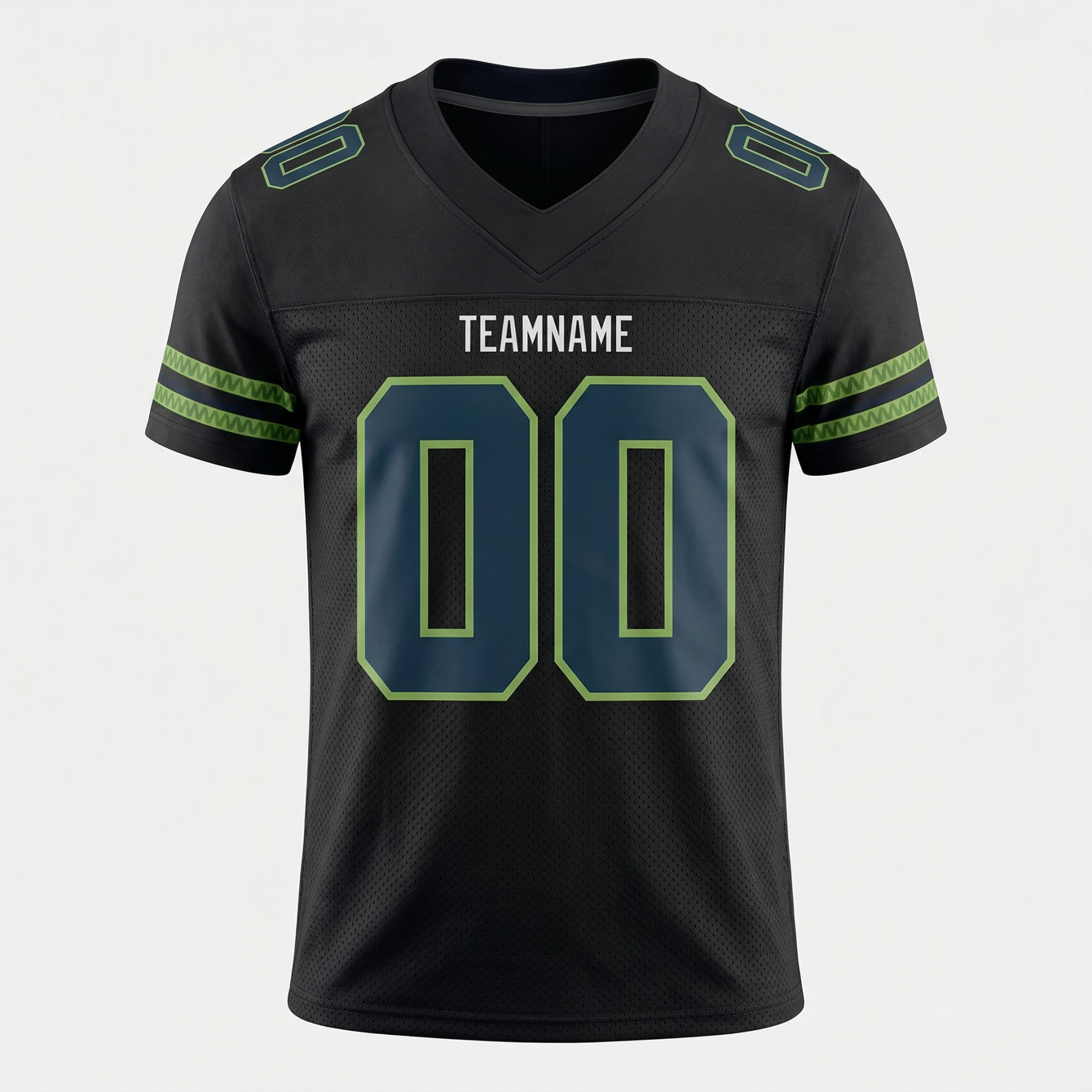 Custom Black & Royal/Green Football Jersey