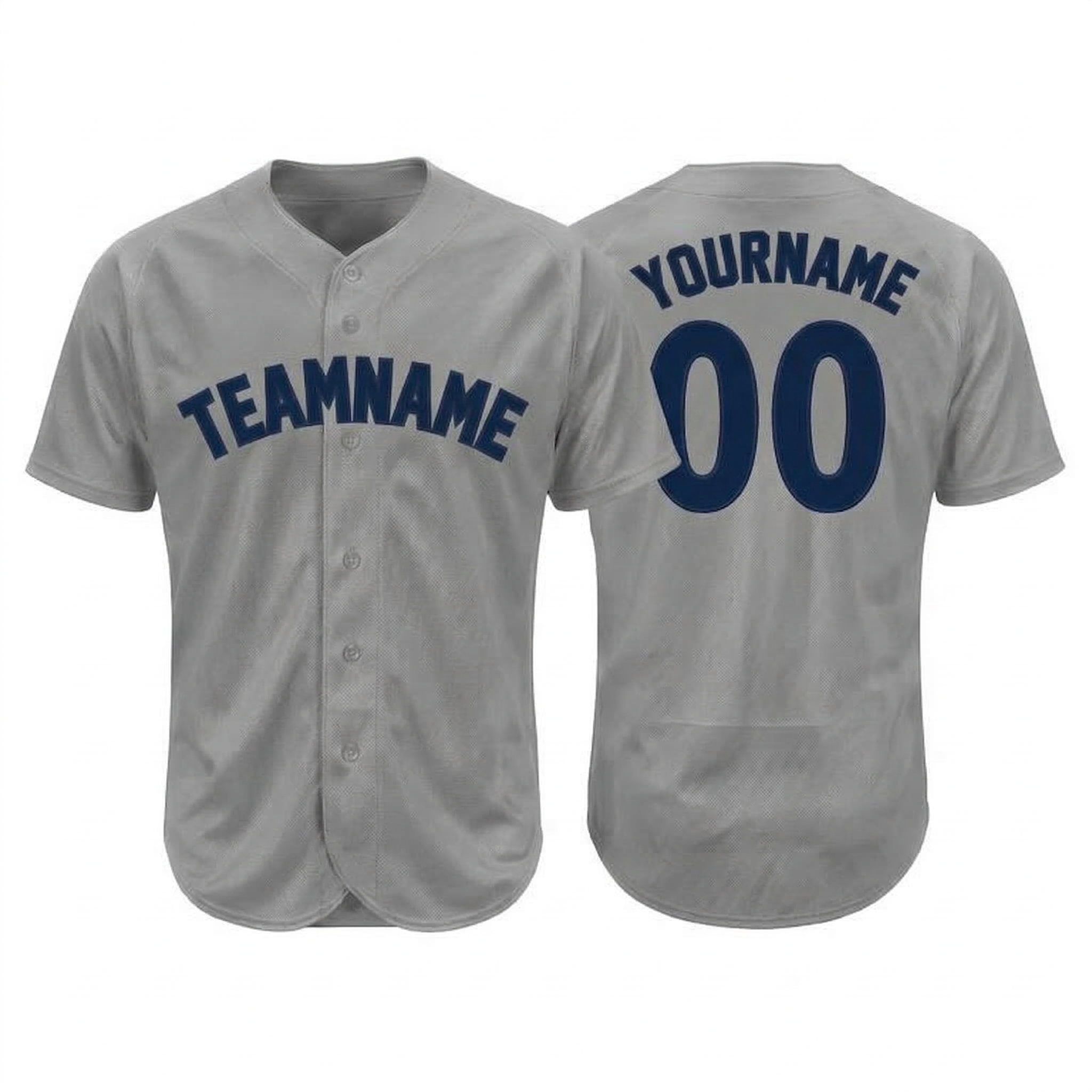 Custom Grey & Royal Blue Classic Fashion Baseball Jersey