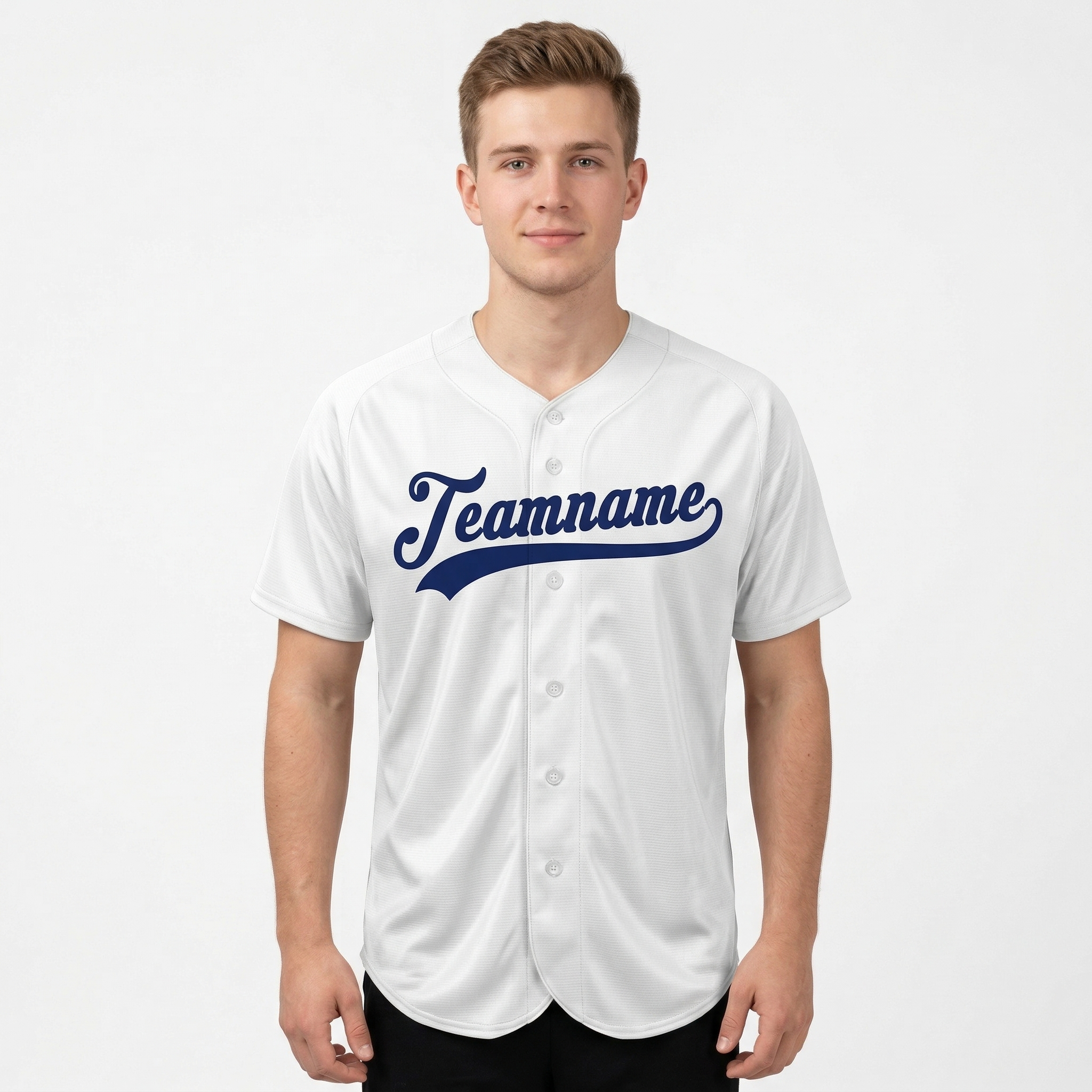 Custom White & Royal Classic Fashion Baseball Jersey
