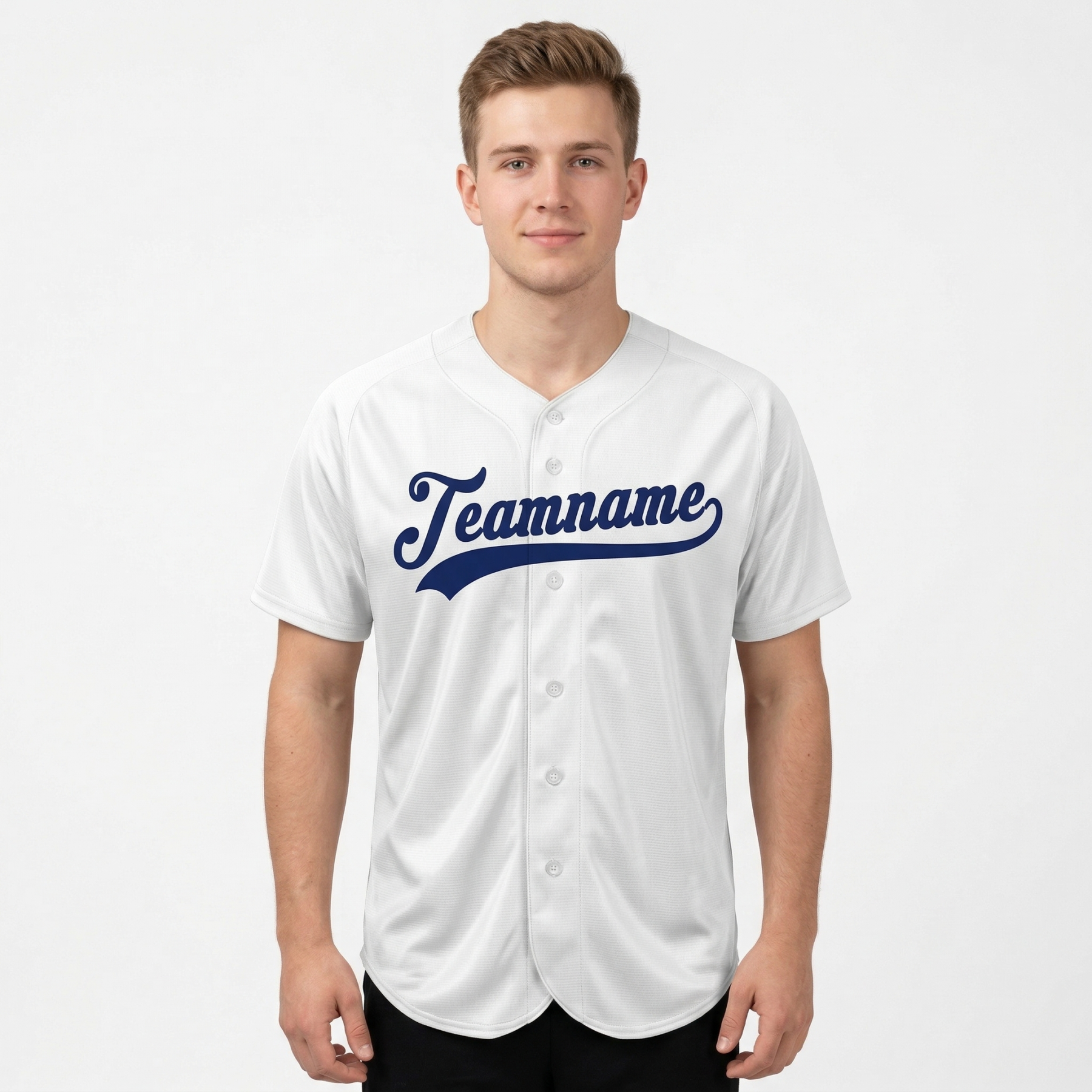 Custom White & Royal Classic Fashion Baseball Jersey