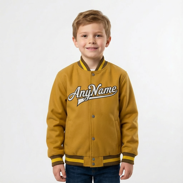 Custom Gold & White/Black Full-Snap Fleece Jacket