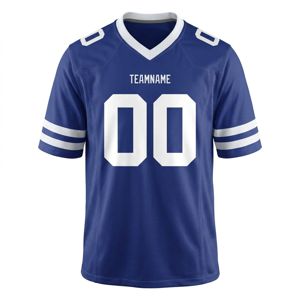 Custom Royal Blue & White Football Jersey