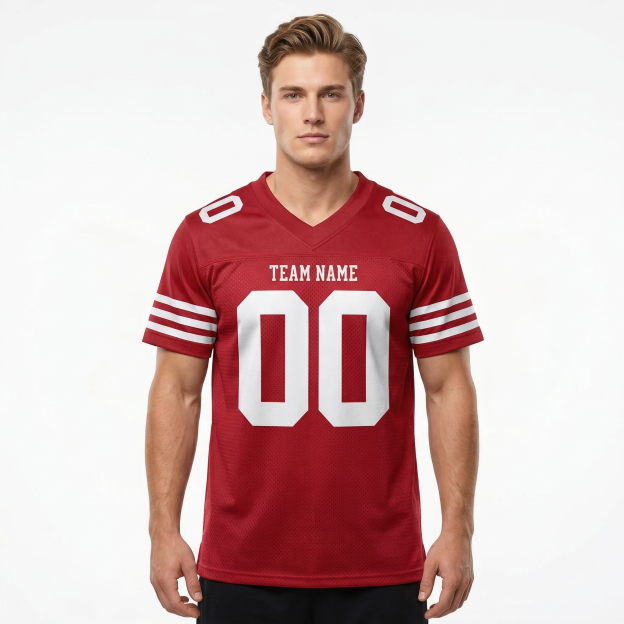 Custom Red & White Football Jersey