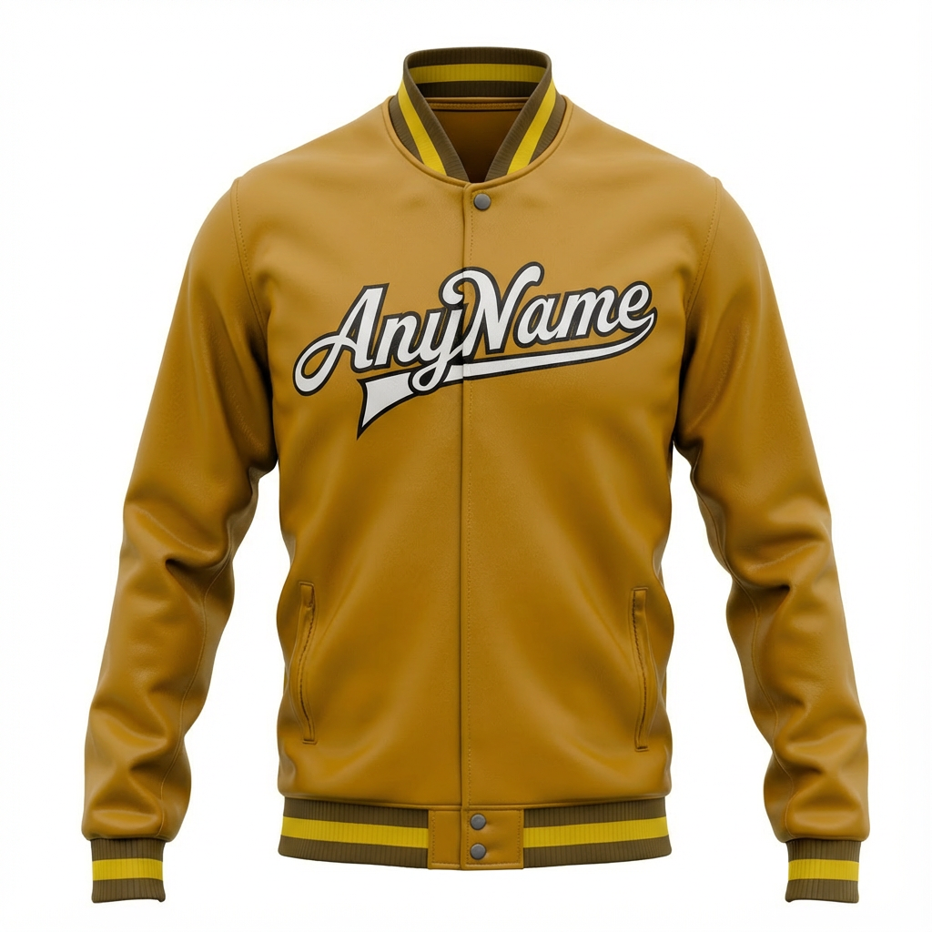 Custom Gold & White/Black Full-Snap Fleece Jacket