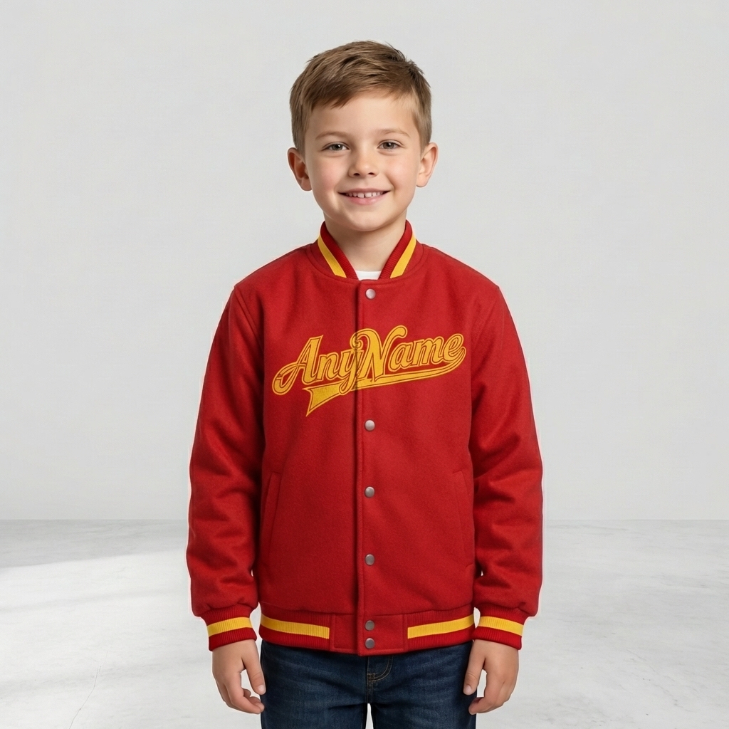 Custom Red & Yellow/White Full-Snap Fleece Jacket