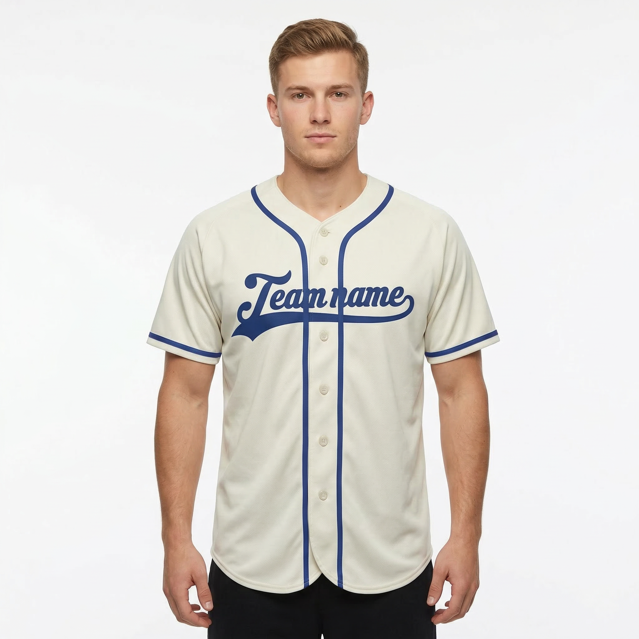 Custom White & Royal Blue Classic Fashion Baseball Jersey