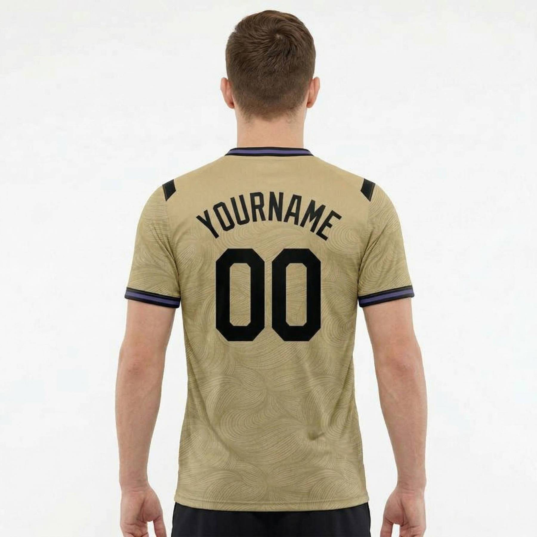 Custom Beige & Black Custom Soccer Jersey