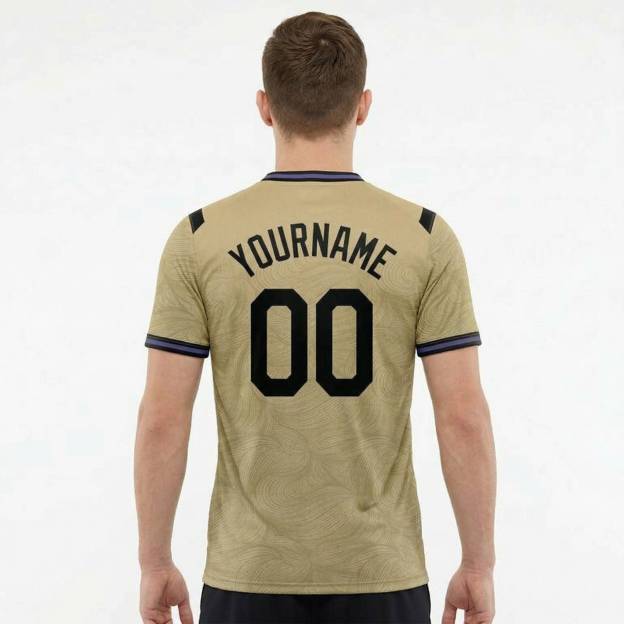 Custom Beige & Black Custom Soccer Jersey