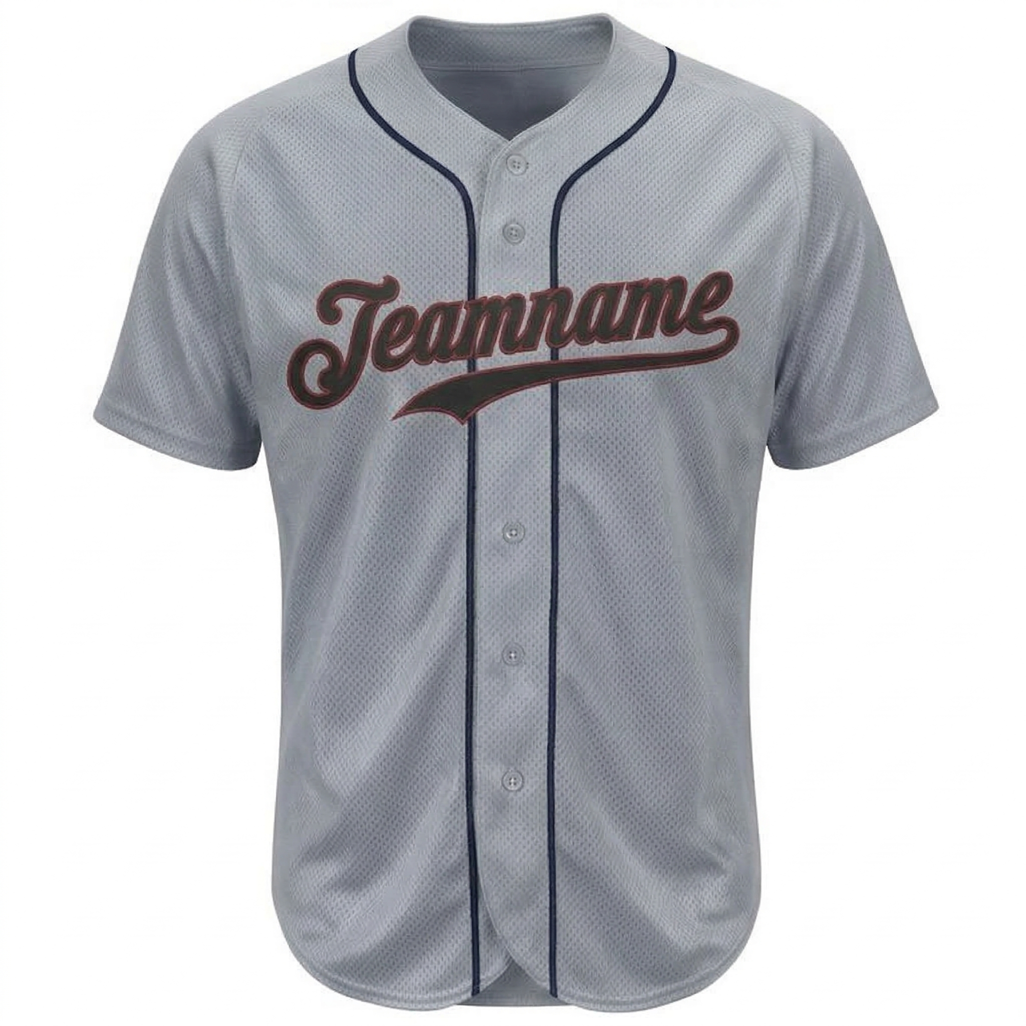 Custom Grey & Red/Black Classic Fashion Baseball Jersey