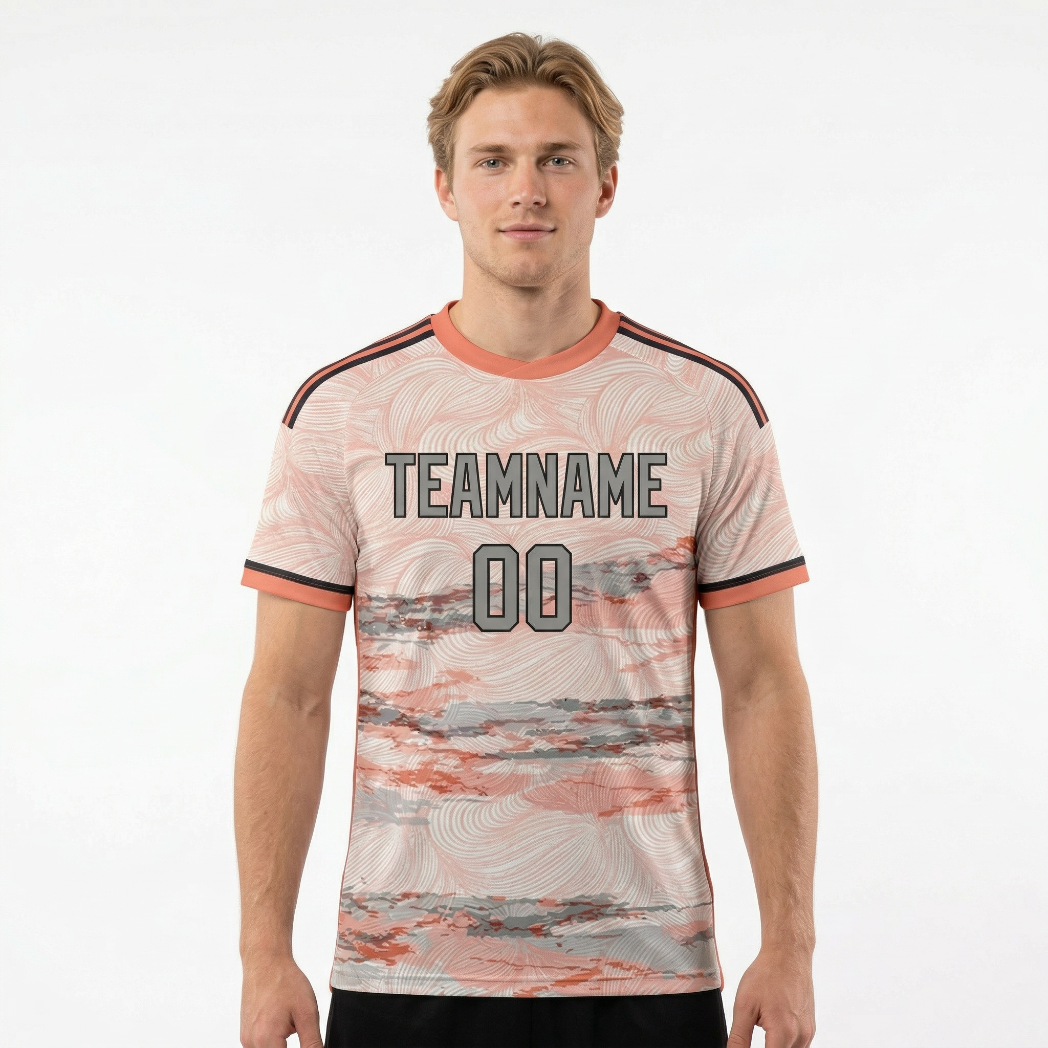 Custom Pink & White/Grey Custom Soccer Jersey