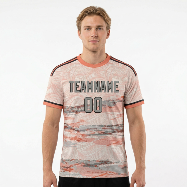 Custom Pink & White/Grey Custom Soccer Jersey