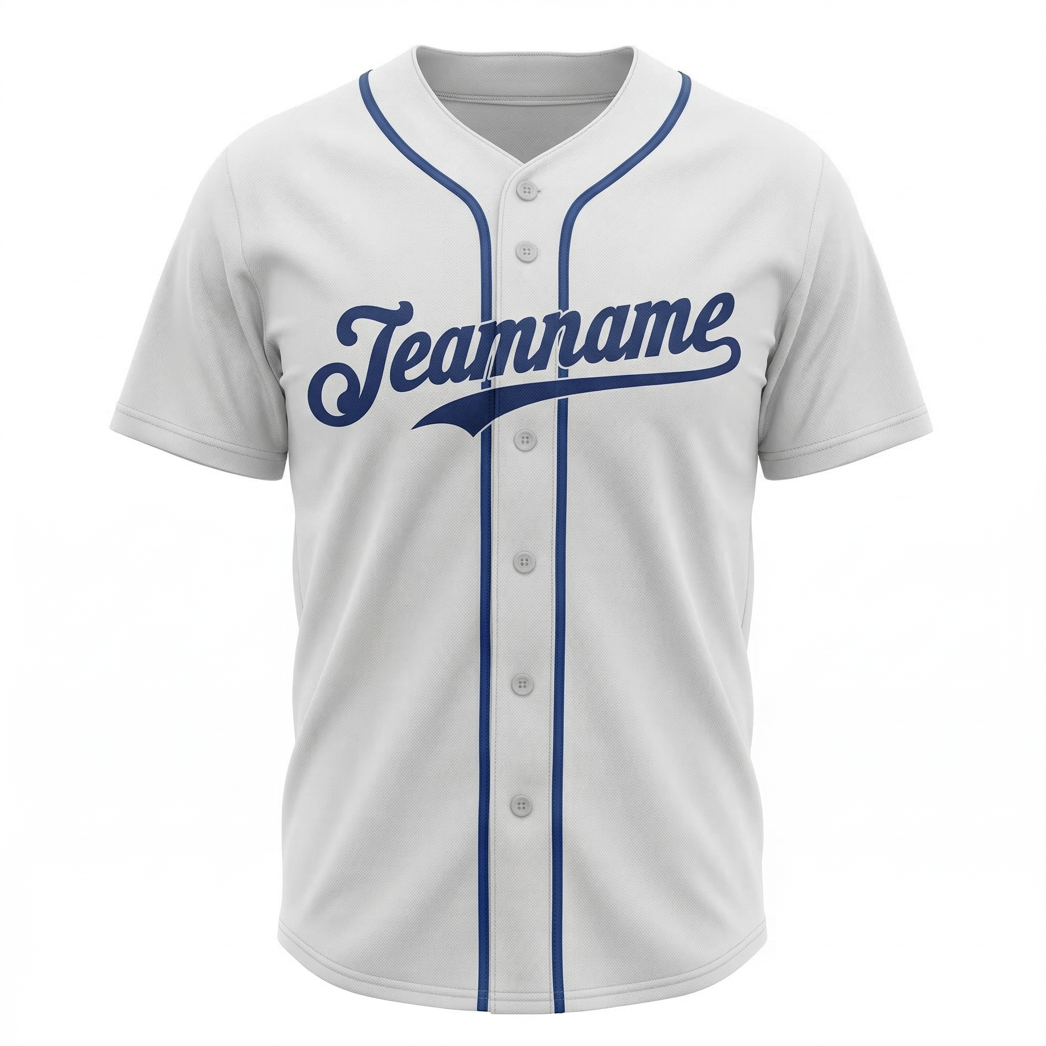 Custom White & Royal Classic Fashion Baseball Jersey