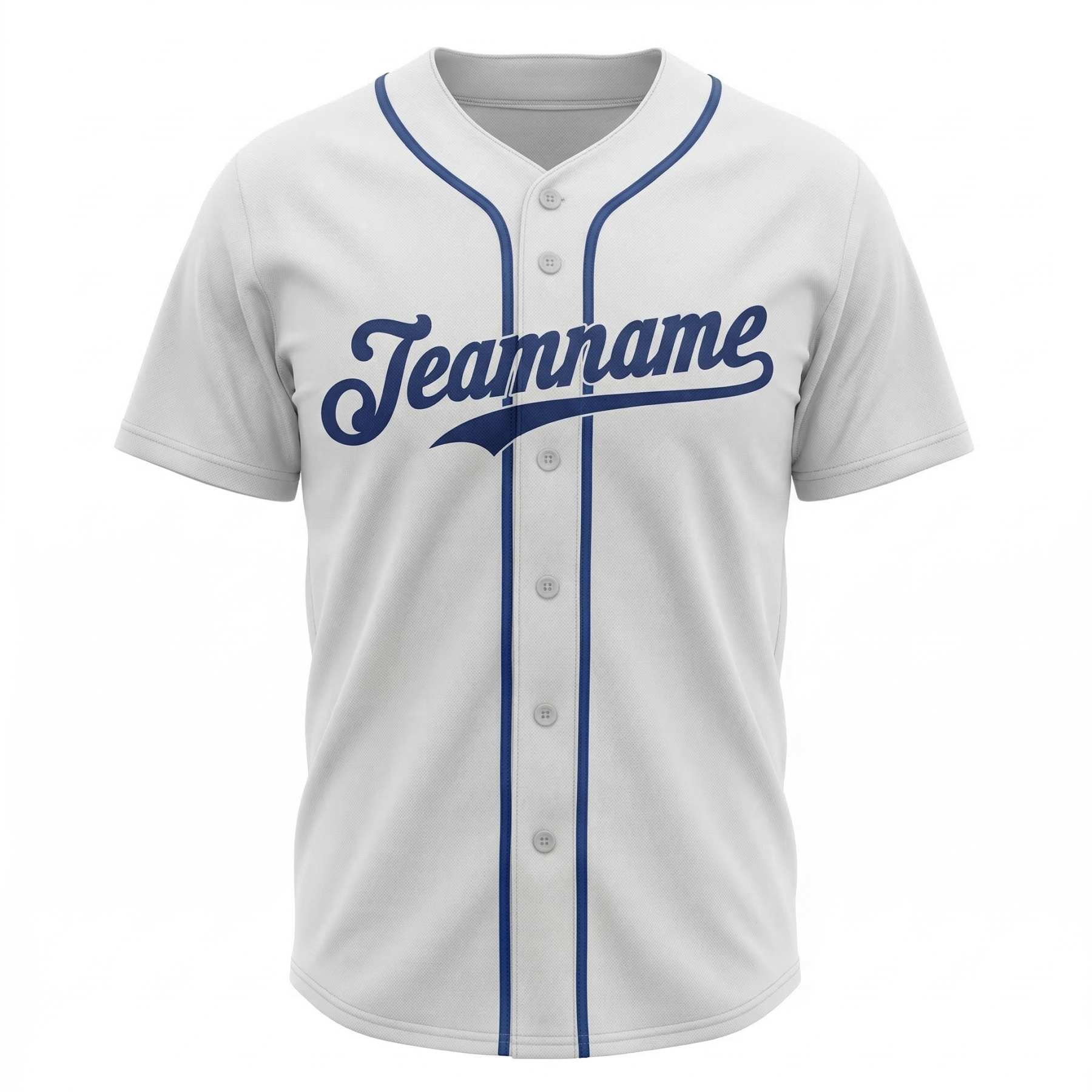 Custom White & Royal Classic Fashion Baseball Jersey