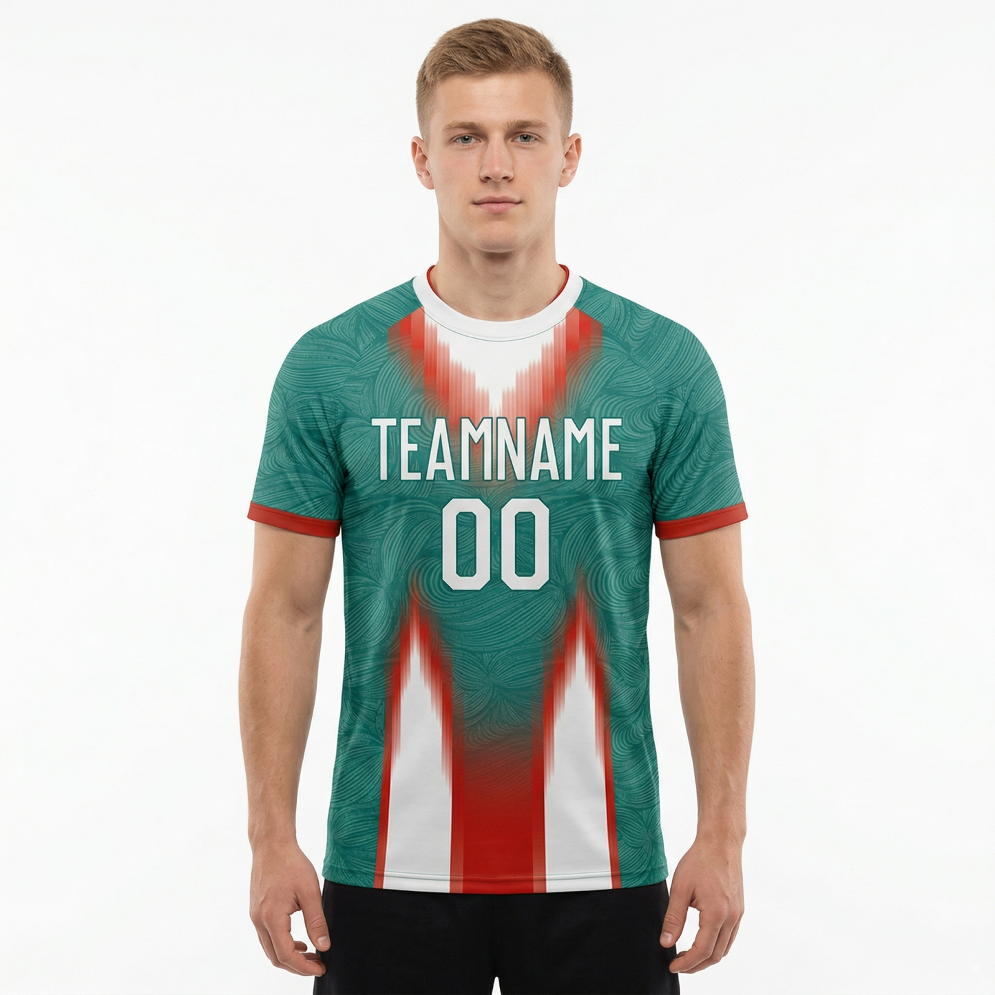 Custom Green & White/Red Custom Soccer Jersey