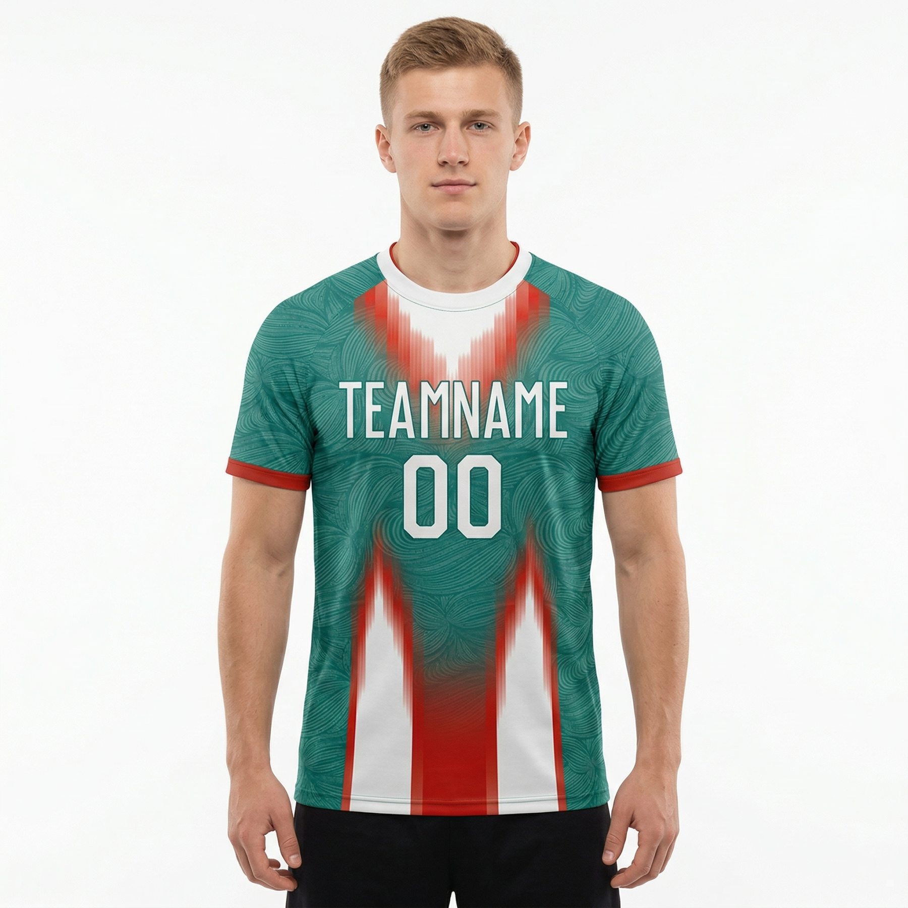 Custom Green & White/Red Custom Soccer Jersey