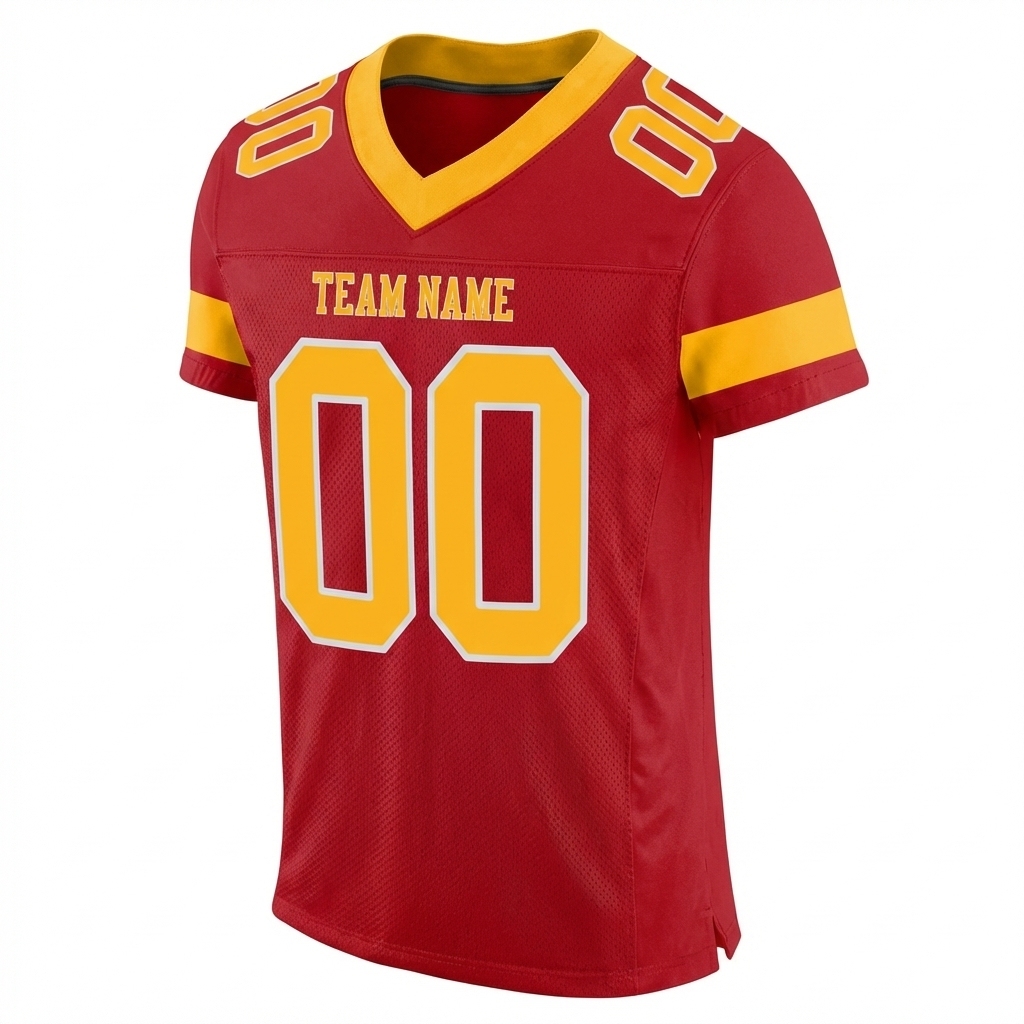Custom Red & Gold/White Football Jersey