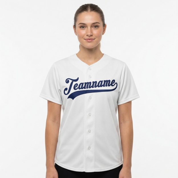 Custom White & Royal Classic Fashion Baseball Jersey