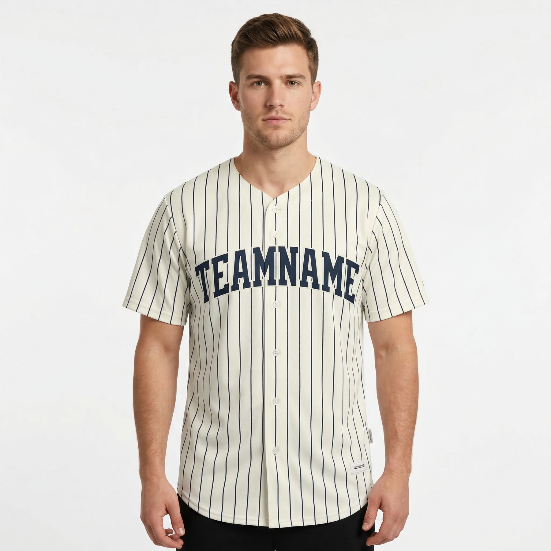Custom White & Black Pinstripes Classic Fashion Baseball Jersey
