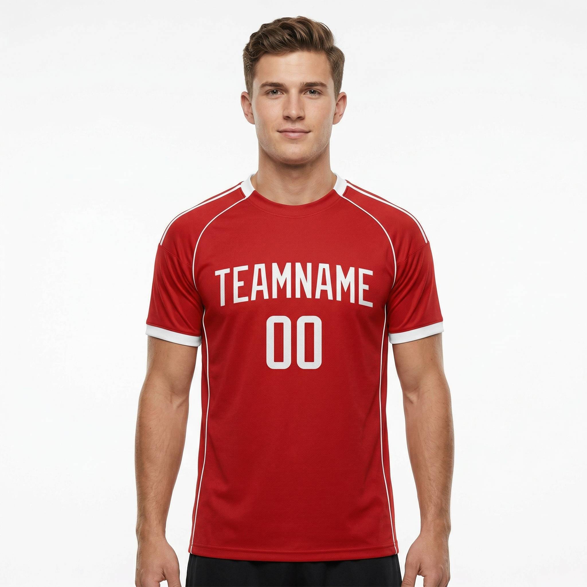 Custom Red & White Custom Soccer Jersey