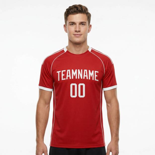 Custom Red & White Custom Soccer Jersey