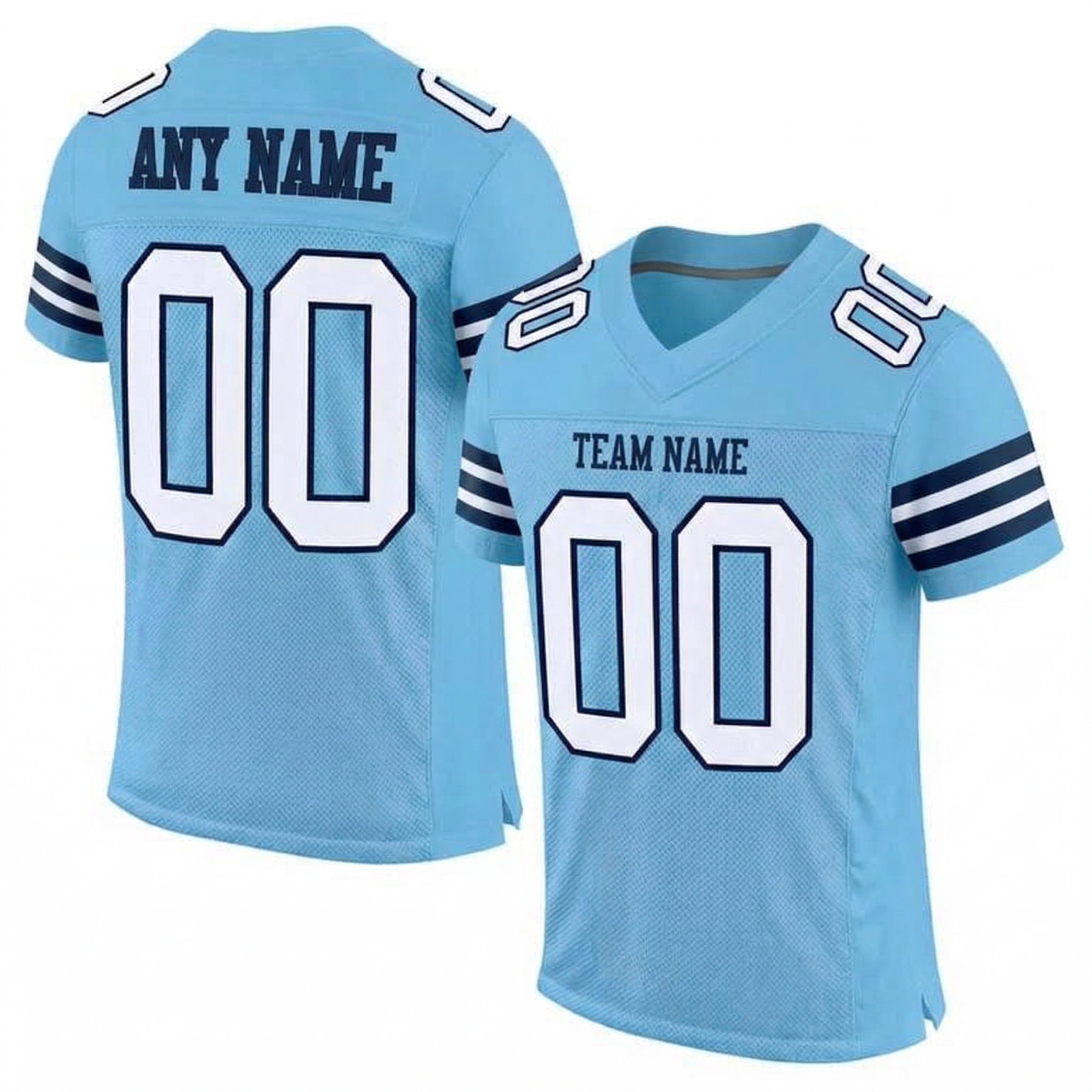 Custom Blue & White/Navy Football Jersey