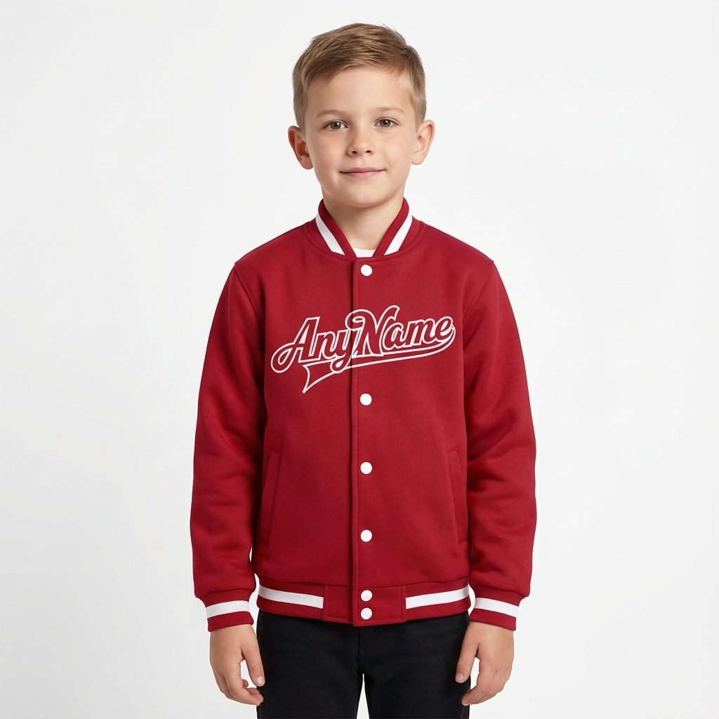 Custom Red & White Full-Snap Fleece Jacket