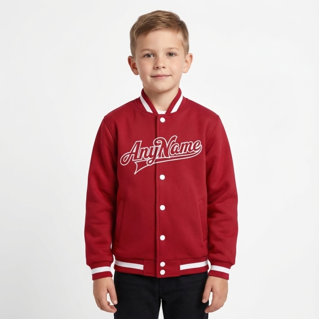 Custom Red & White Full-Snap Fleece Jacket