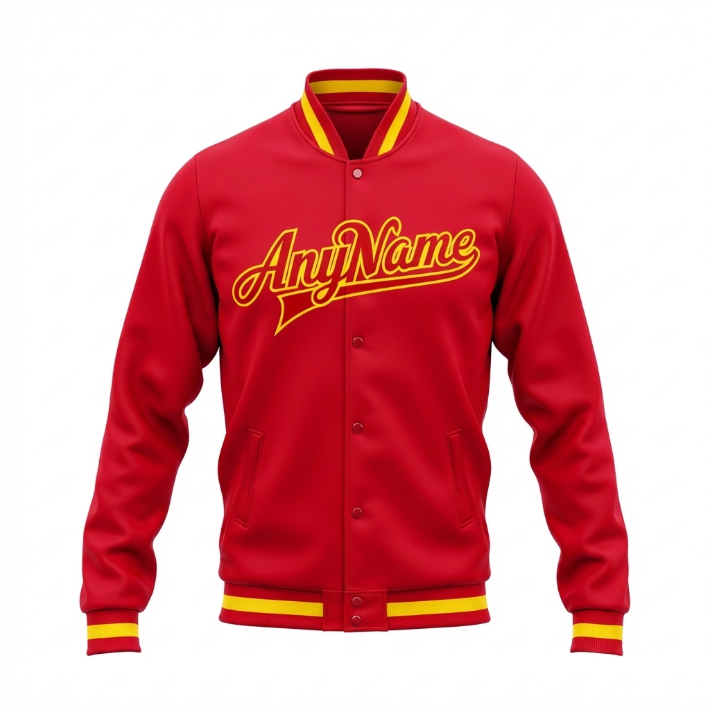 Custom Red & Yellow Full-Snap Fleece Jacket