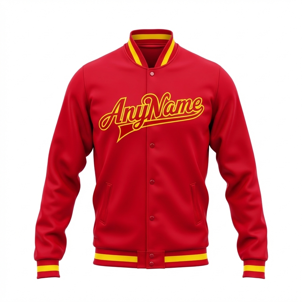 Custom Red & Yellow Full-Snap Fleece Jacket