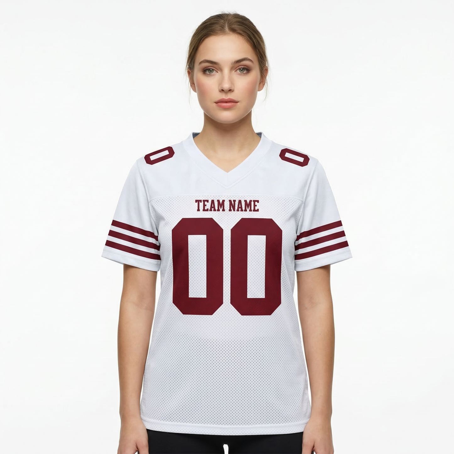 Custom White & Red Football Jersey
